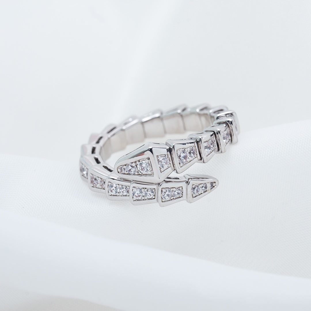 [Solara Jewelry]SERPENTI RING SILVER DIAMOND PAVED 4MM