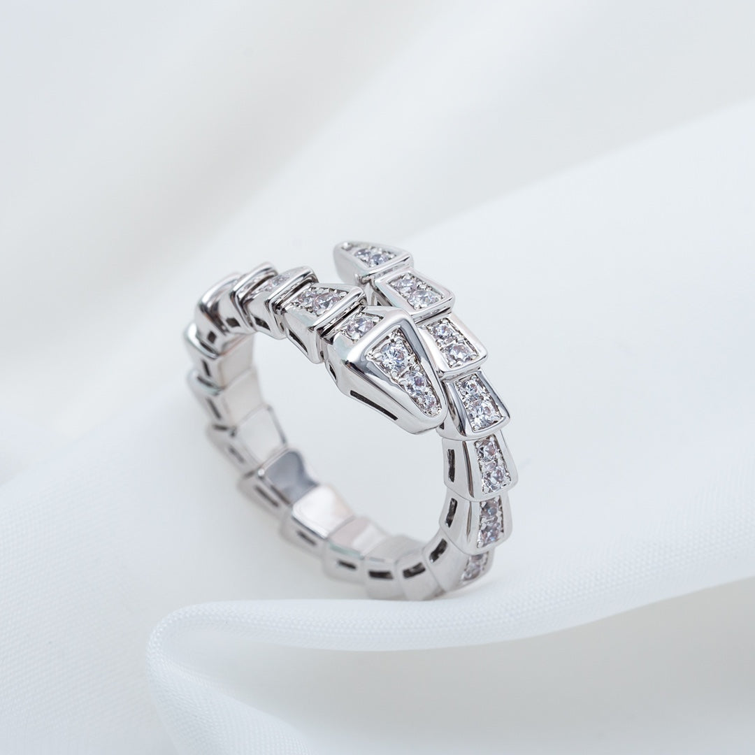 [Solara Jewelry]SERPENTI RING SILVER DIAMOND PAVED 4MM