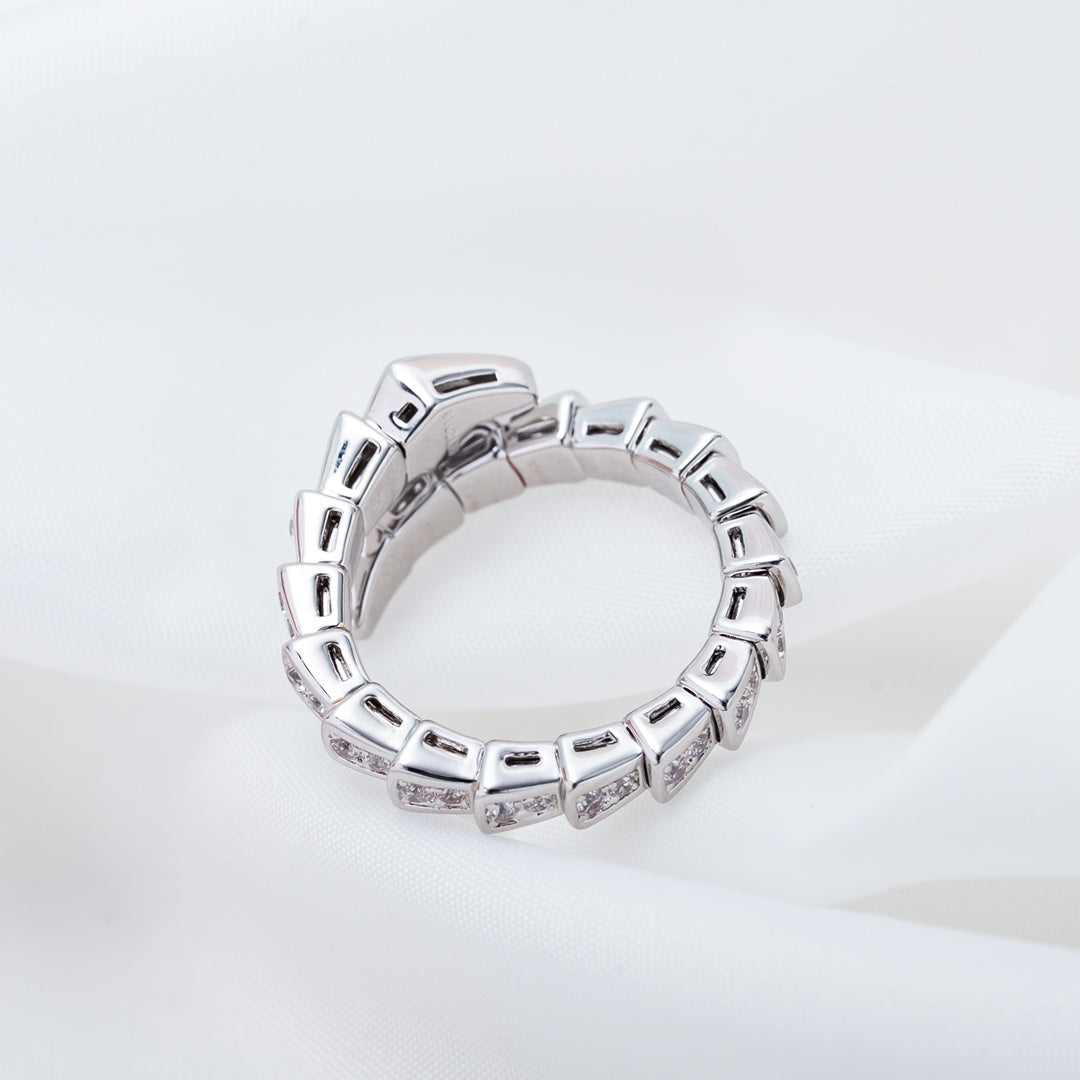 [Solara Jewelry]SERPENTI RING SILVER DIAMOND PAVED 4MM