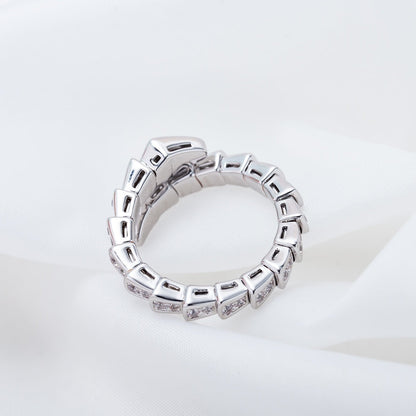 [Solara Jewelry]SERPENTI RING SILVER DIAMOND PAVED 4MM
