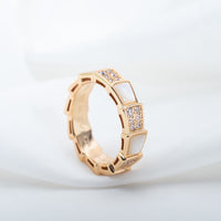 [Solara Jewelry]SERPENTI RING PINK GOLD MOP DIAMOND PAVED 4MM