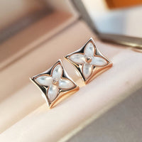 [Solara Jewelry]STAR MOP PINK GOLD EARRINGS