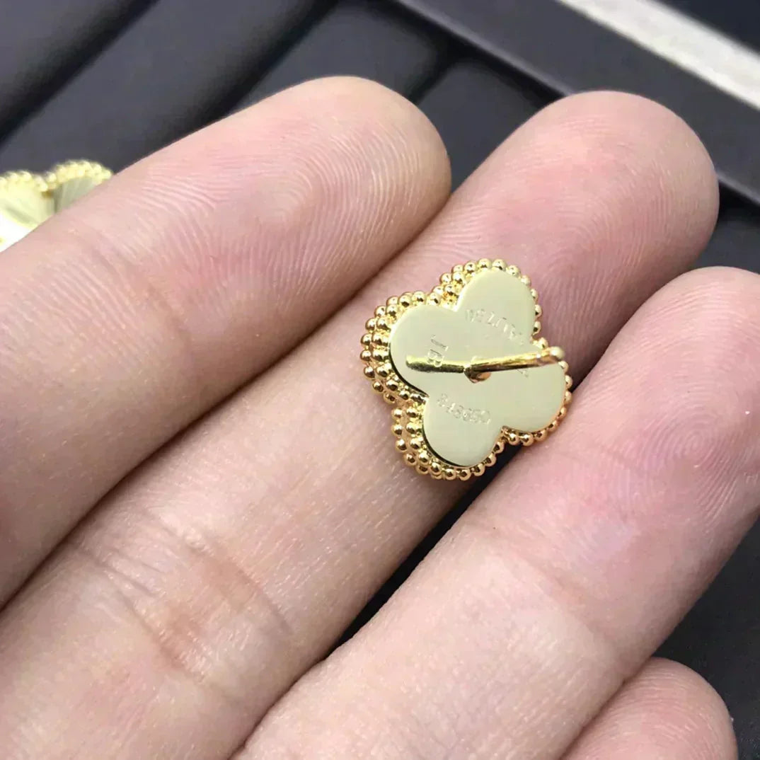 [Solara Jewelry]CLOVER MINI 9.5MM LASER EARRINGS