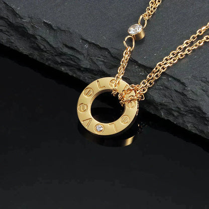 [Solara Jewelry]LOVE NECKLACE 16MM 2 DIAMONDS