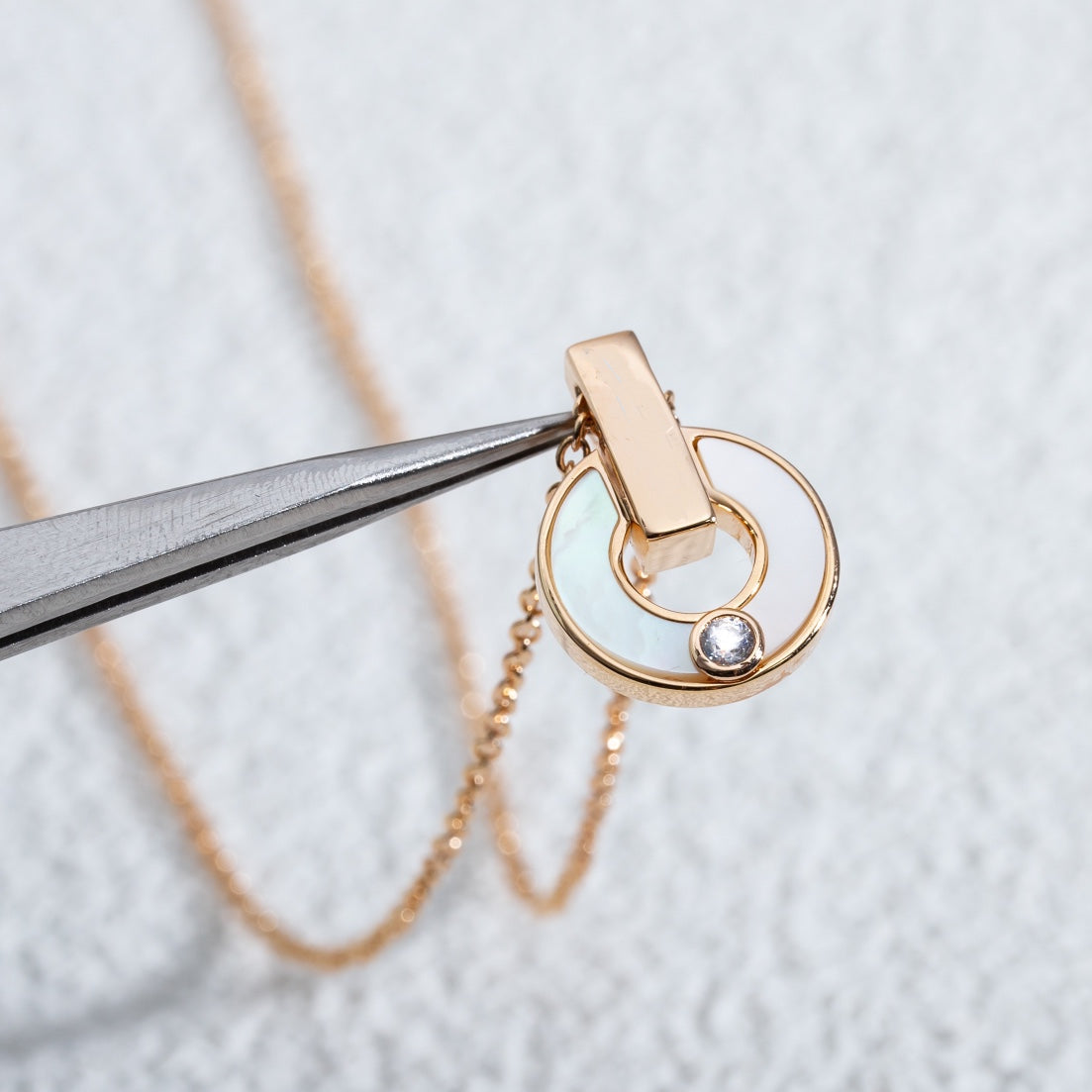 [Solara Jewelry]GARI NECKLACE PINK GOLD MOP