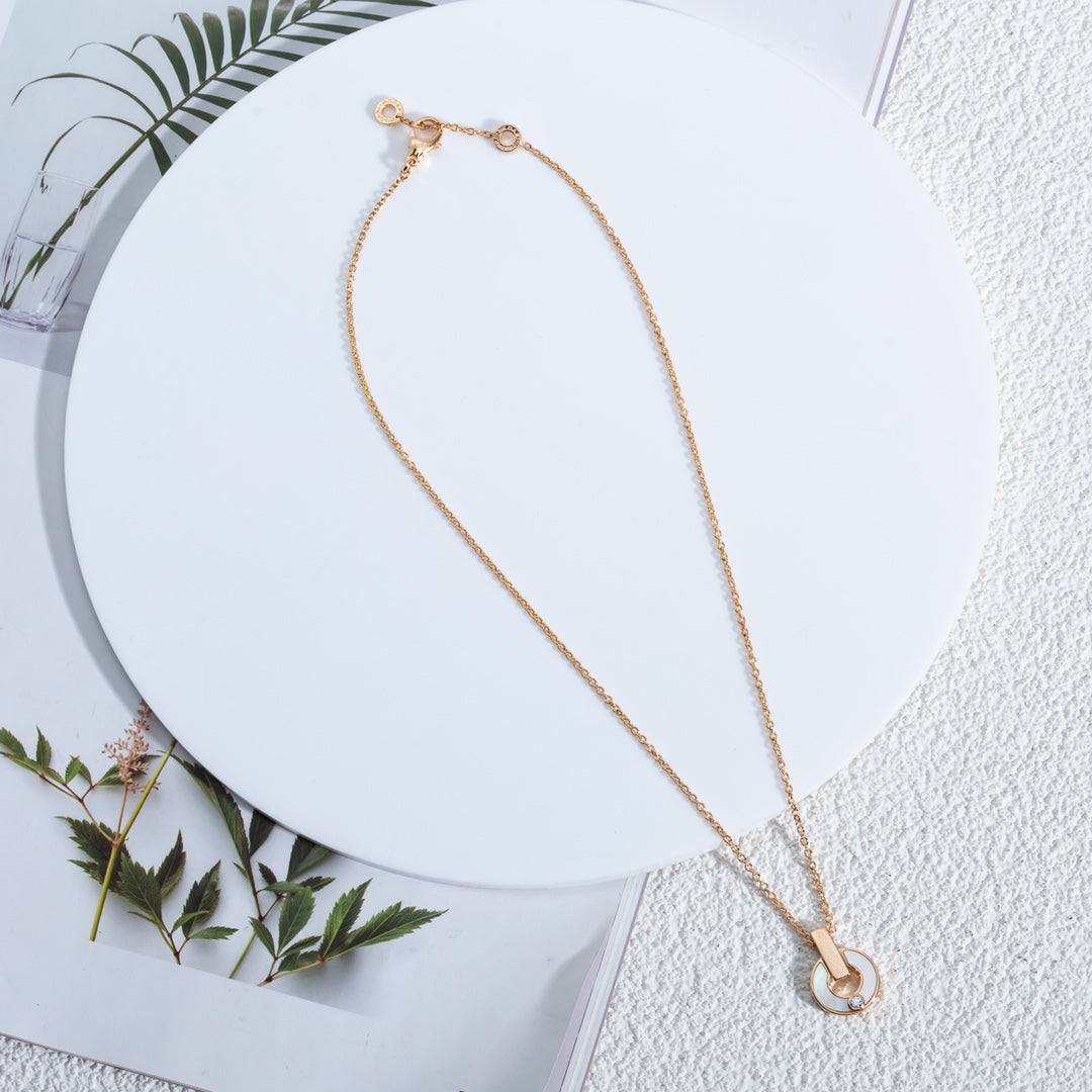[Solara Jewelry]GARI NECKLACE PINK GOLD MOP