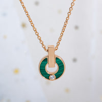 [Solara Jewelry]GARI NECKLACE PINK GOLD MALACHITE