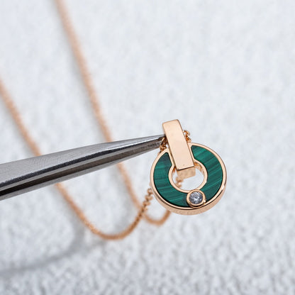 [Solara Jewelry]GARI NECKLACE PINK GOLD MALACHITE