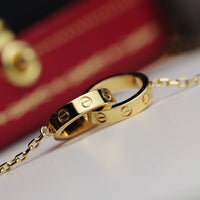 [Solara Jewelry]LOVE NECKLACE DOUBLE RING GOLD