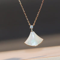[Solara Jewelry]DREAM NECKLACE WHITE MOP PINK GOLD 1 DIAMOND