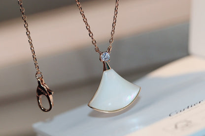 [Solara Jewelry]DREAM NECKLACE WHITE MOP PINK GOLD 1 DIAMOND