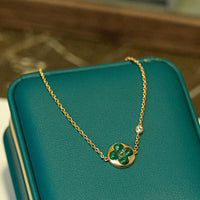 [Solara Jewelry]SUN MALACHITE 1 DIAMOND PINK GOLD BRACELET