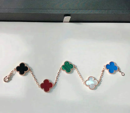 [Solara Jewelry]CLOVER 5 MOTIFS MULTICOLOR  BRACELET