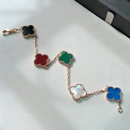 [Solara Jewelry]CLOVER 5 MOTIFS MULTICOLOR  BRACELET