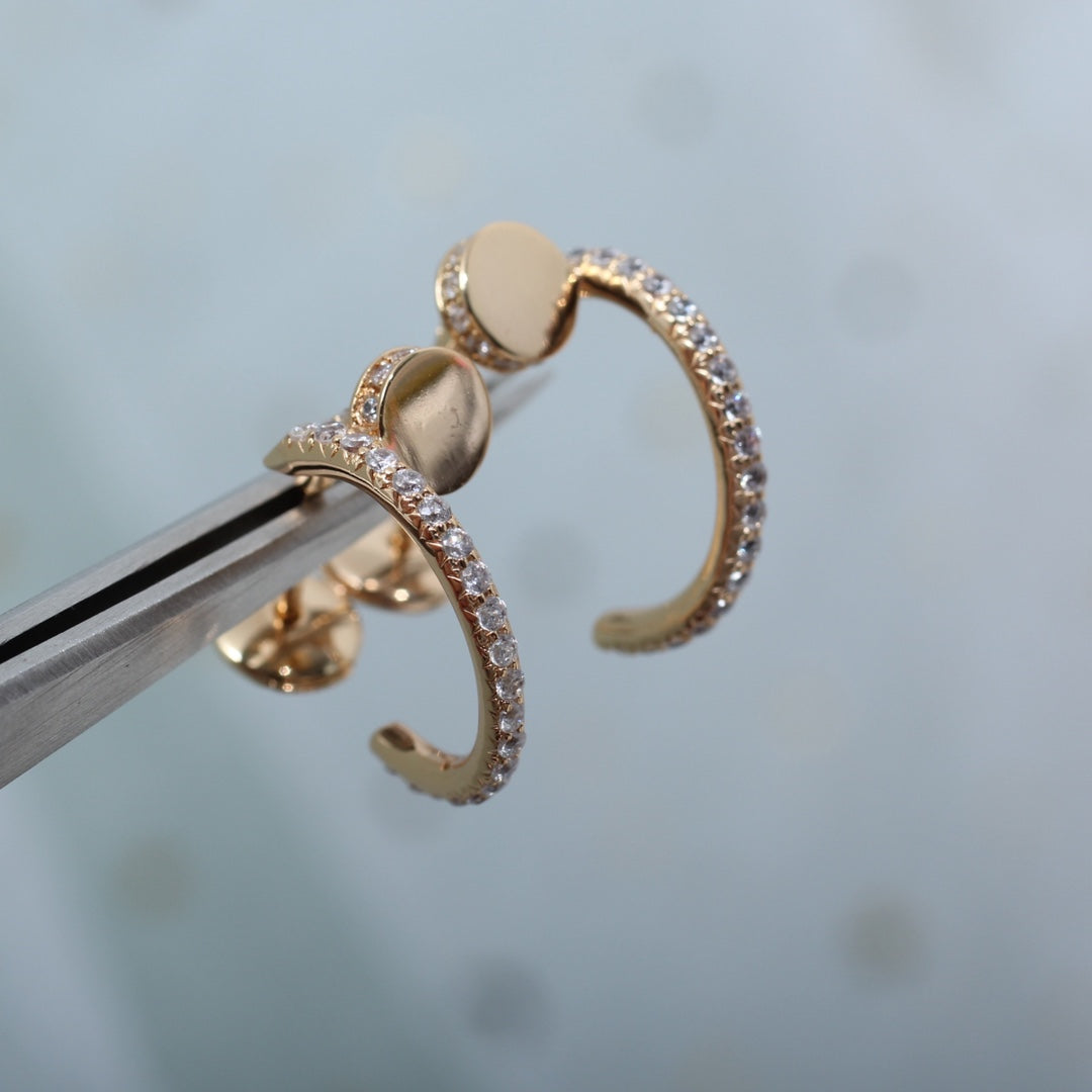 [Solara Jewelry]JUSTE EARRINGS 12.75MM PINK GOLD DIAMOND