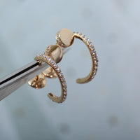 [Solara Jewelry]JUSTE EARRINGS 12.75MM PINK GOLD DIAMOND