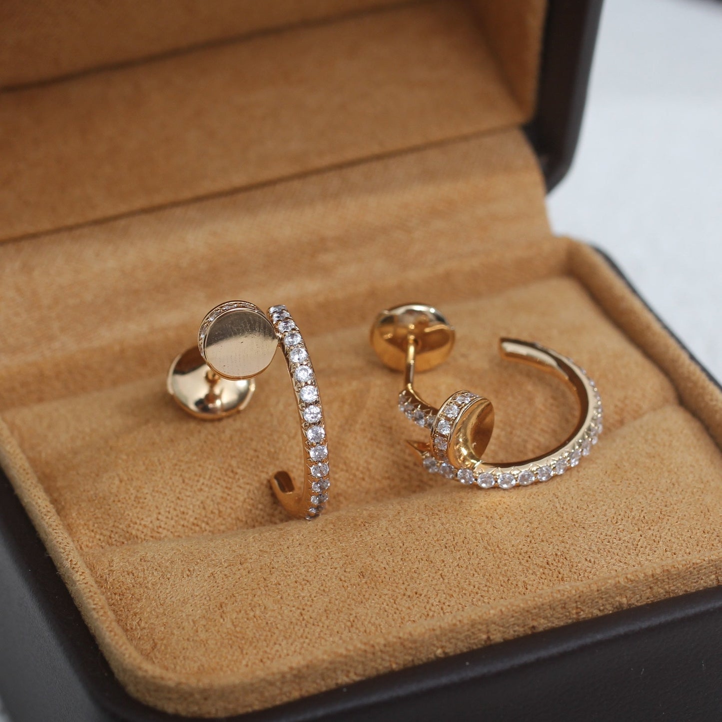 [Solara Jewelry]JUSTE EARRINGS 12.75MM PINK GOLD DIAMOND
