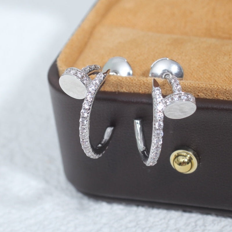 [Solara Jewelry]JUSTE EARRINGS 12.75MM SILVER DIAMOND