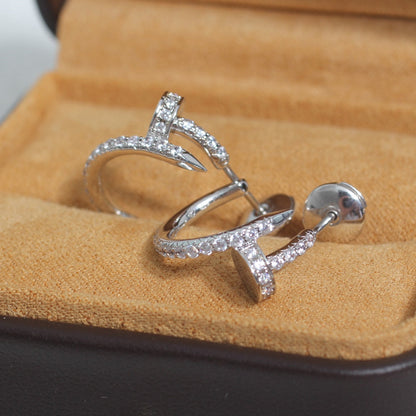 [Solara Jewelry]JUSTE EARRINGS 12.75MM SILVER DIAMOND