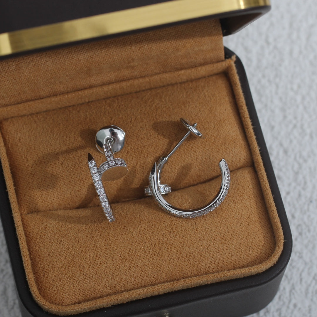 [Solara Jewelry]JUSTE EARRINGS 12.75MM SILVER DIAMOND