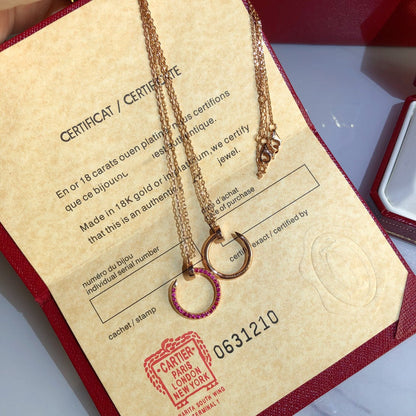 [Solara Jewelry]JUSTE NECKLACE GOLD RED DIAMONDS