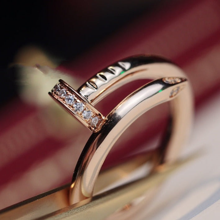 [Solara Jewelry]JUSTE RING 2.65MM PINK GOLD DIAMOND