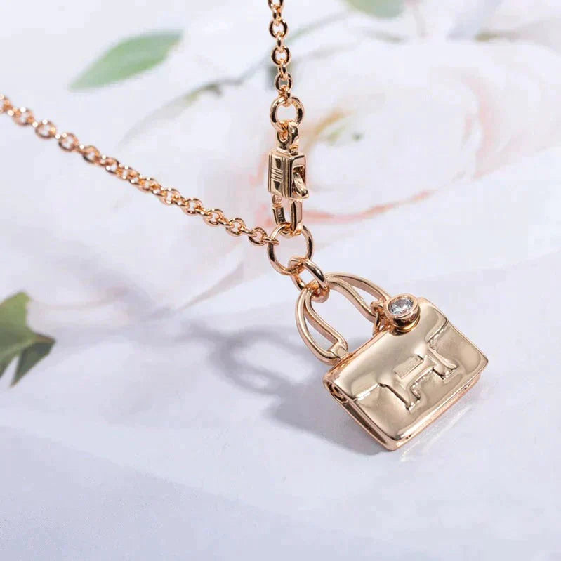 [Solara Jewelry]AMULETTE PEDANT ROSE GOLD NECKLACE