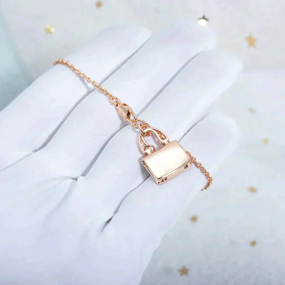 [Solara Jewelry]AMULETTE PEDANT ROSE GOLD NECKLACE