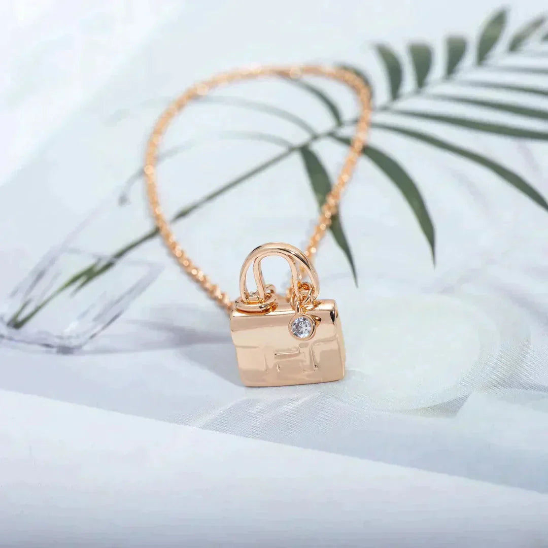 [Solara Jewelry]AMULETTE PEDANT ROSE GOLD NECKLACE