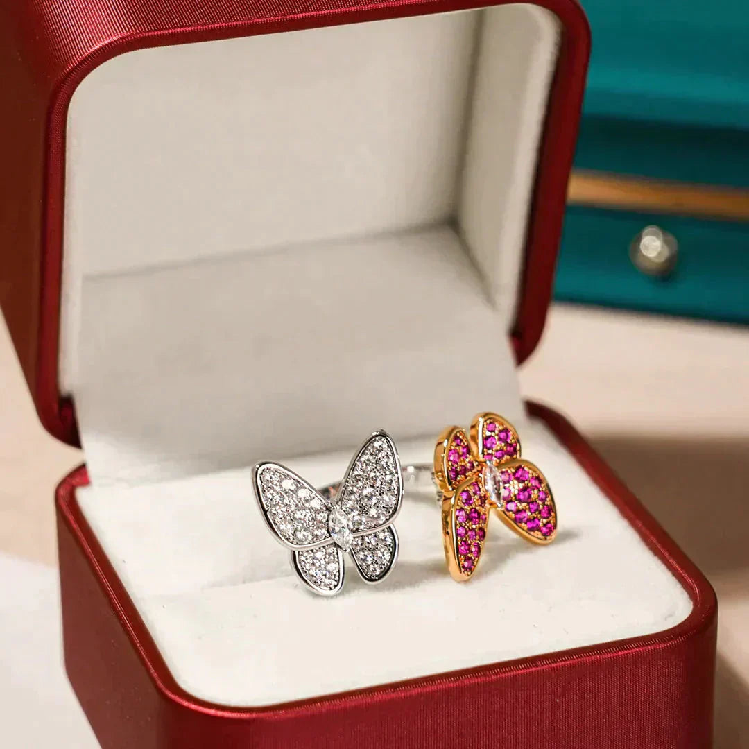 [Solara Jewelry]TWIN BUTTERFLY DIAMOND RING