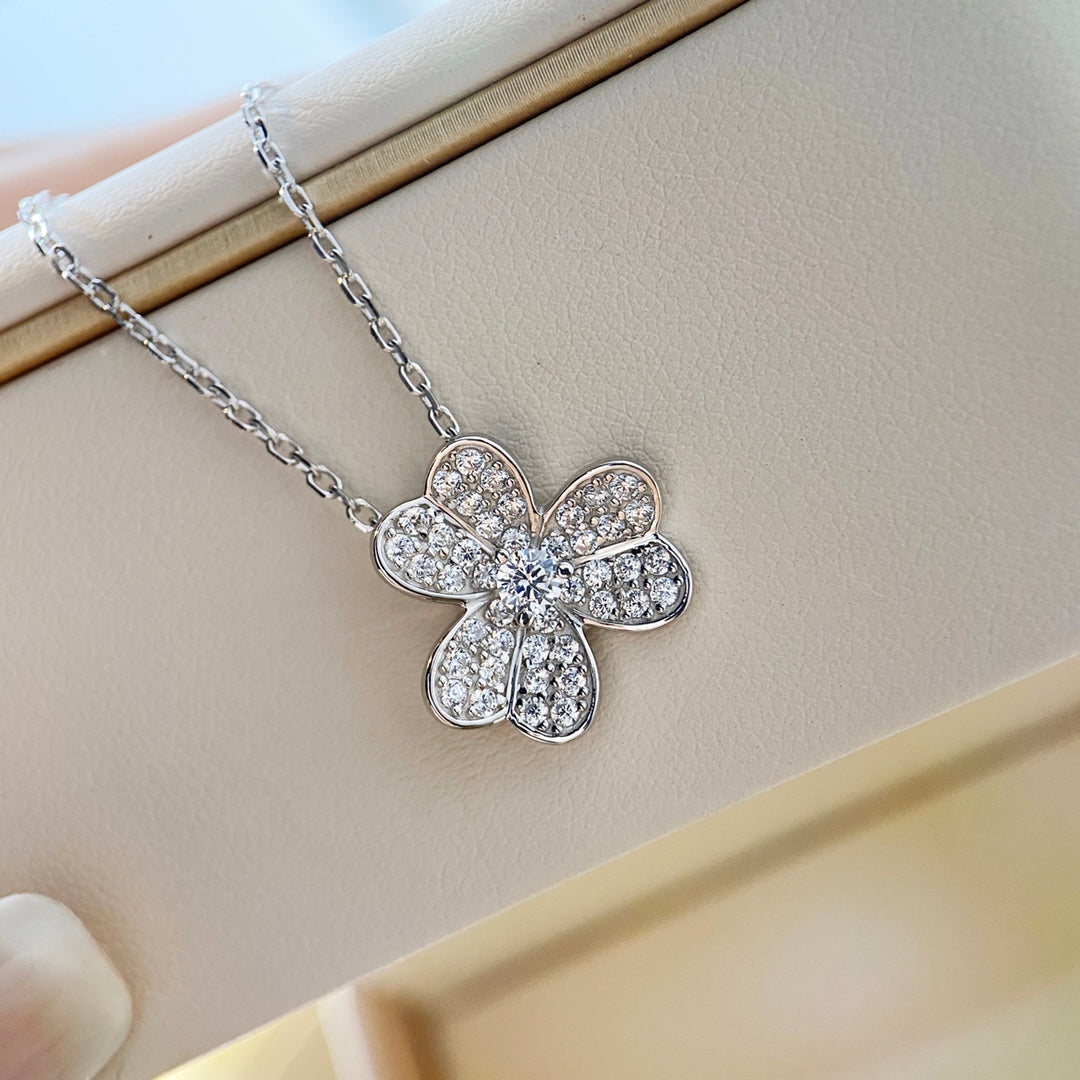 [Solara Jewelry]CLOVER DIAMOND NECKLACE SILVER