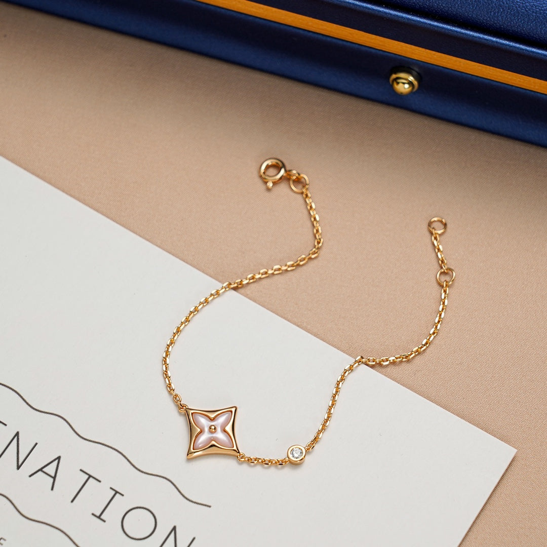 [Solara Jewelry]STAR 1 DIAMOND PINK GOLD BRACELET