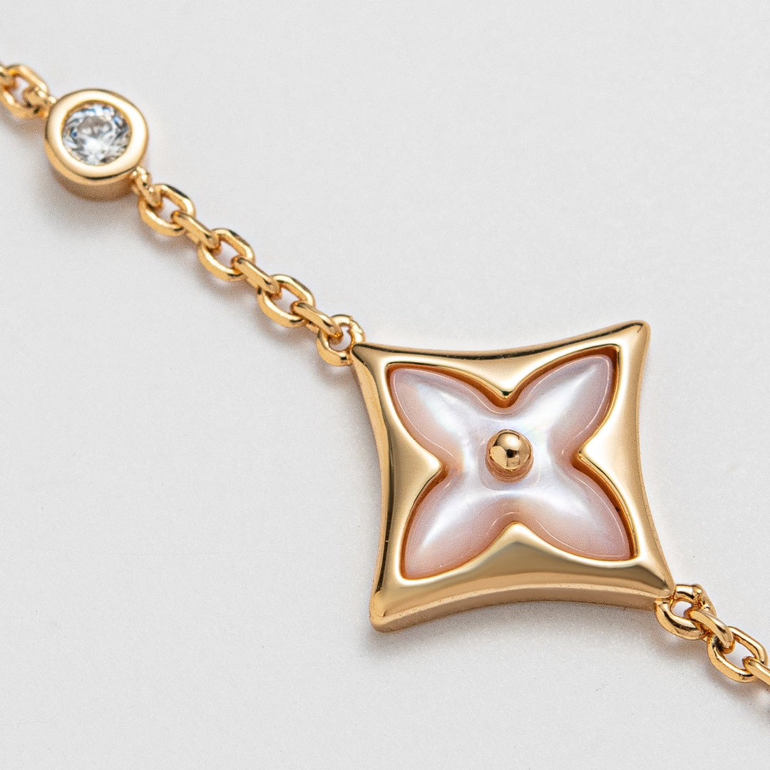 [Solara Jewelry]STAR 1 DIAMOND PINK GOLD BRACELET