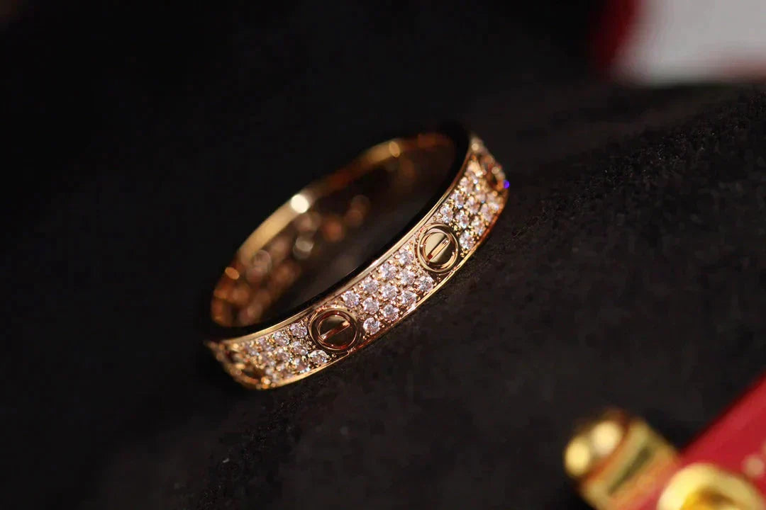 [Solara Jewelry]LOVE RING 3.6MM DIAMOND PAVED