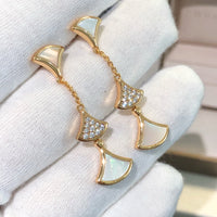 [Solara Jewelry]DREAM EARRINGS 3 MOTIFS DIAMOND MOP PINK GOLD