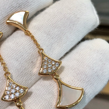 [Solara Jewelry]DREAM EARRINGS 3 MOTIFS DIAMOND MOP PINK GOLD
