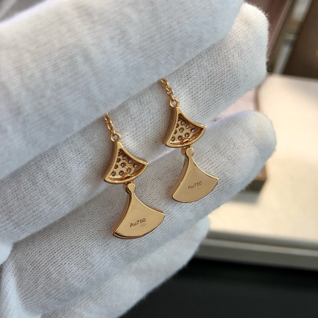 [Solara Jewelry]DREAM EARRINGS 3 MOTIFS DIAMOND MOP PINK GOLD