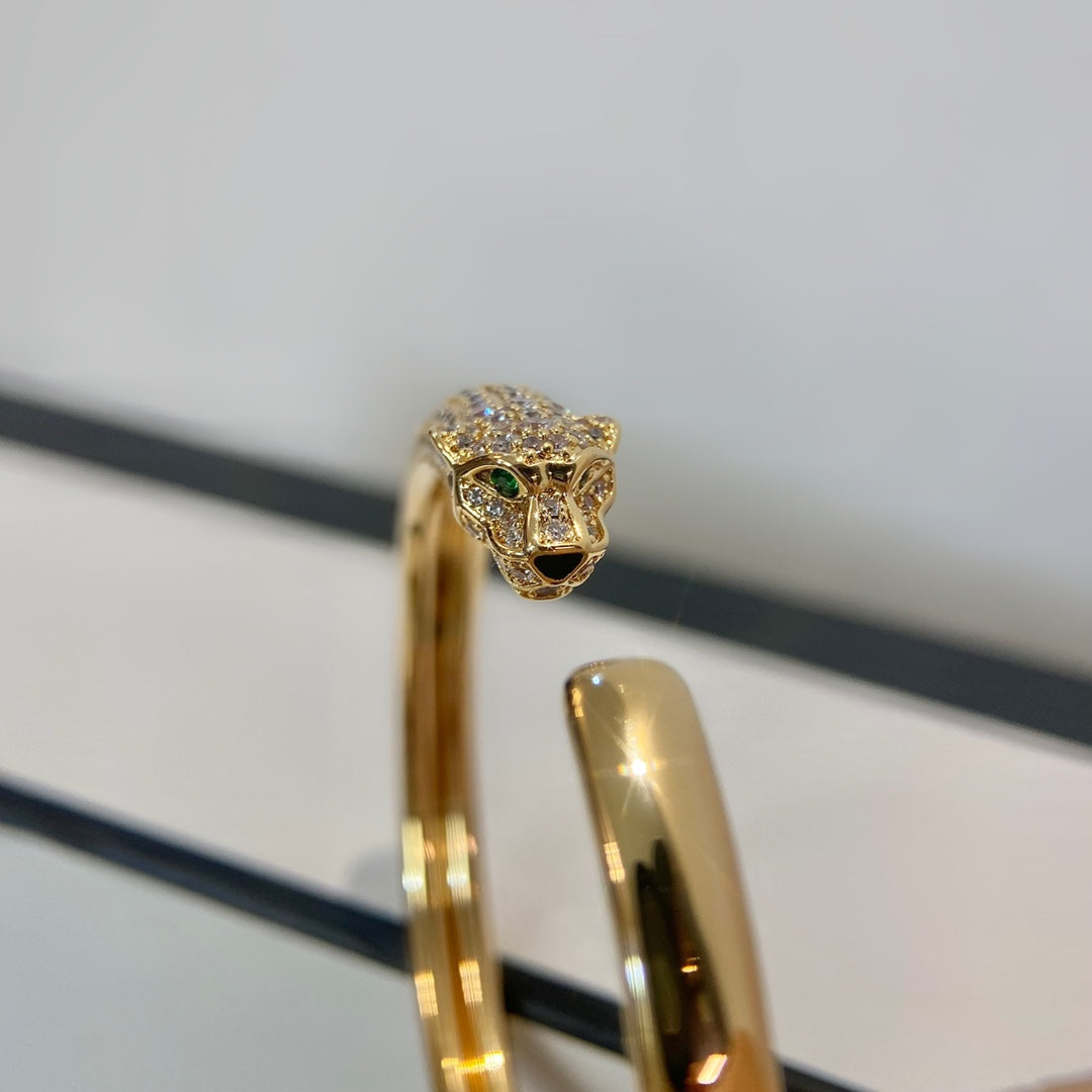 [Solara Jewelry]PANTHERE GOLD DIAMOND OPEN BRACELET