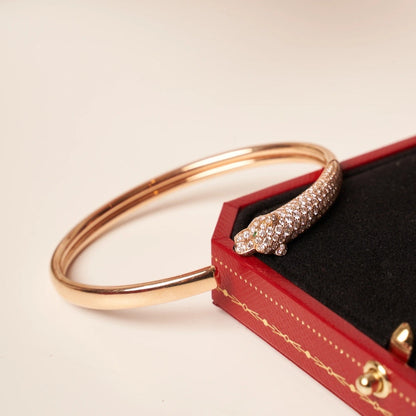 [Solara Jewelry]PANTHERE ROSE GOLD DIAMOND OPEN BRACELET