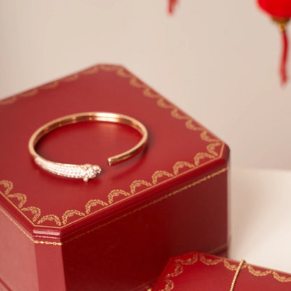 [Solara Jewelry]PANTHERE ROSE GOLD DIAMOND OPEN BRACELET