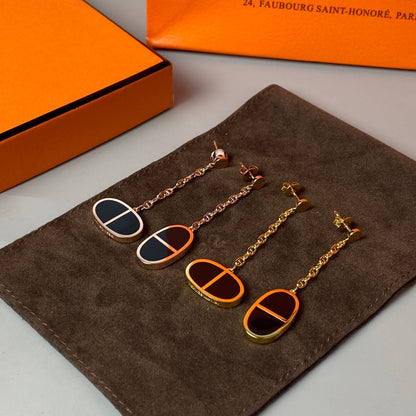 [Solara Jewelry]CHAINE VERSO BLACK CERAMIC EARRINGS