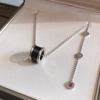 [Solara Jewelry]ZERO 1 BLACK CERAMIC SILVER NECKLACE