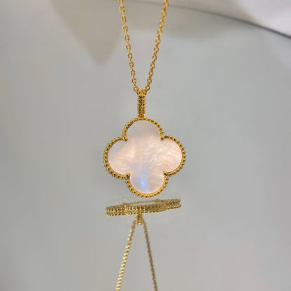 [Solara Jewelry]CLOVER 25MM MOP LARGE PENDANT NECKLACE