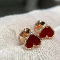 [Solara Jewelry]HERZ-KARNEOL-OHRSTECKER