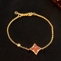 [Solara Jewelry]COLOR STAR CARNELIAN PINK GOLD DIAMOND BRACELET
