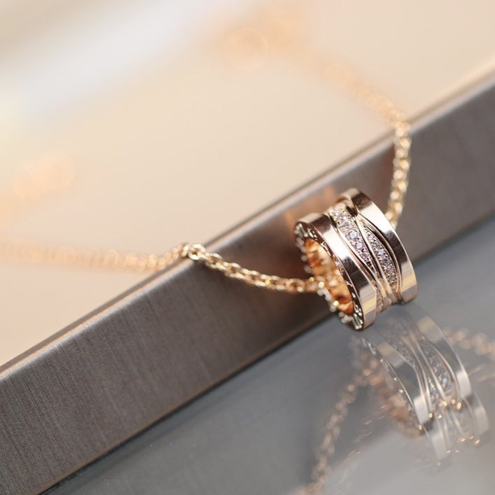 [Solara Jewelry]ZERO 1 PINK GOLD DIAMOND NECKLACE