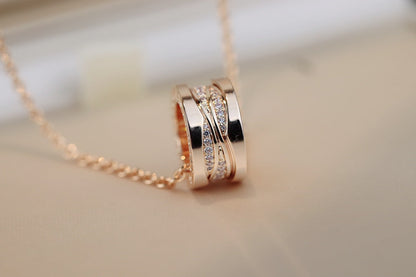 [Solara Jewelry]ZERO 1 PINK GOLD DIAMOND NECKLACE