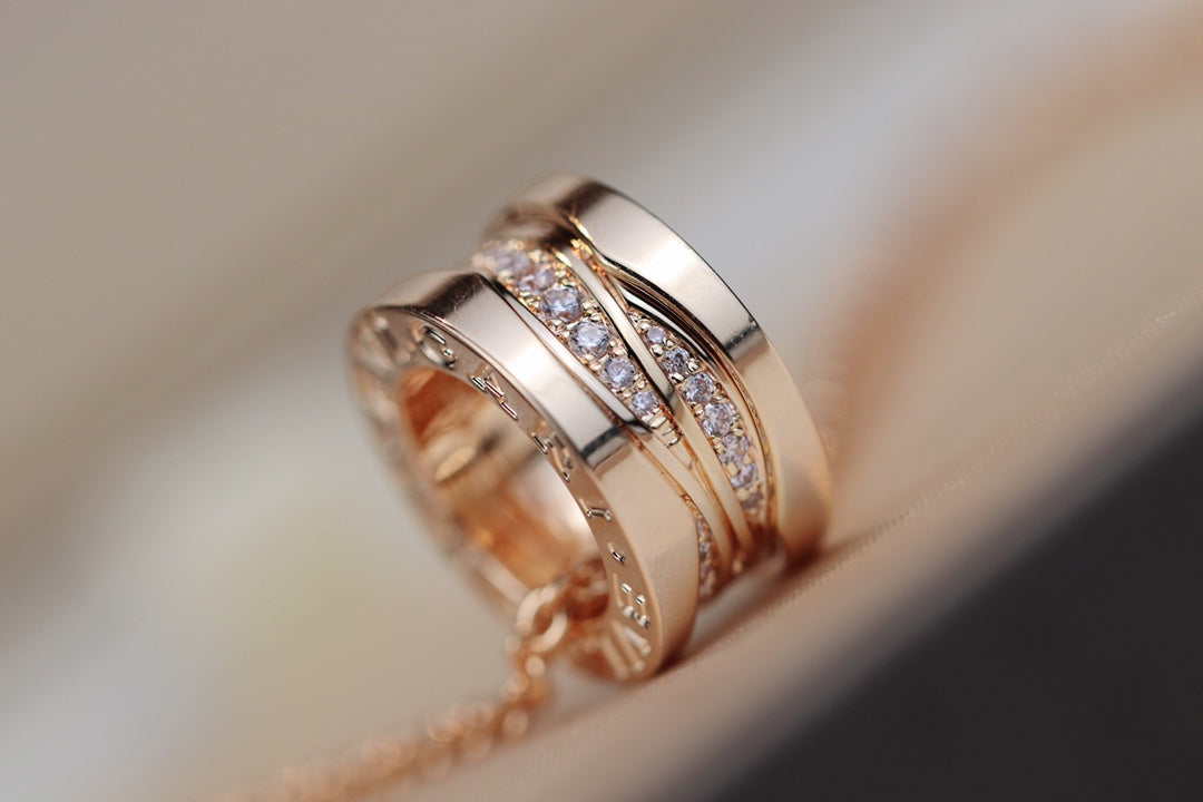 [Solara Jewelry]ZERO 1 PINK GOLD DIAMOND NECKLACE