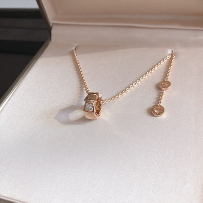 [Solara Jewelry]SERPENTI PEDANT DIAMOND PINK GOLD NECKLACE