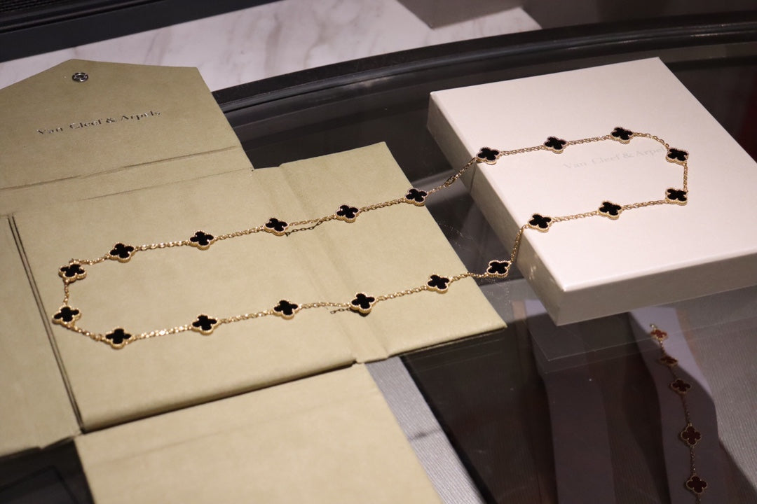 [Solara Jewelry]CLOVER 20 MOTIFS ONYX ROSE GOLD